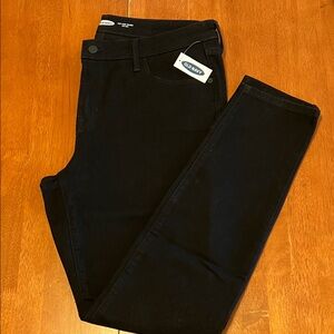 Old Navy Black Denim Pop Icon Skinny Mid-Rise Size 14